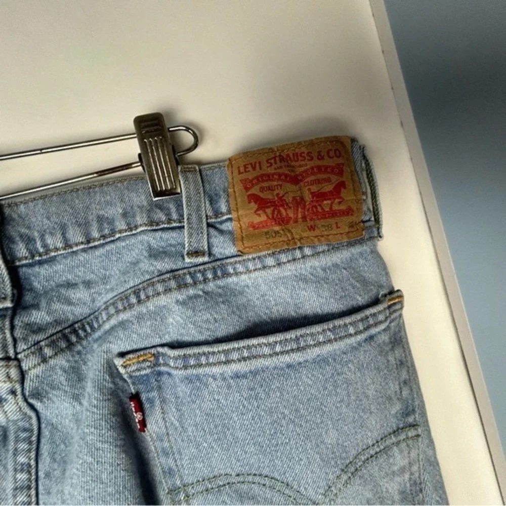 Levi's 505 Light Blue Straight Jeans Timeless‎ Style 38X32 Men's